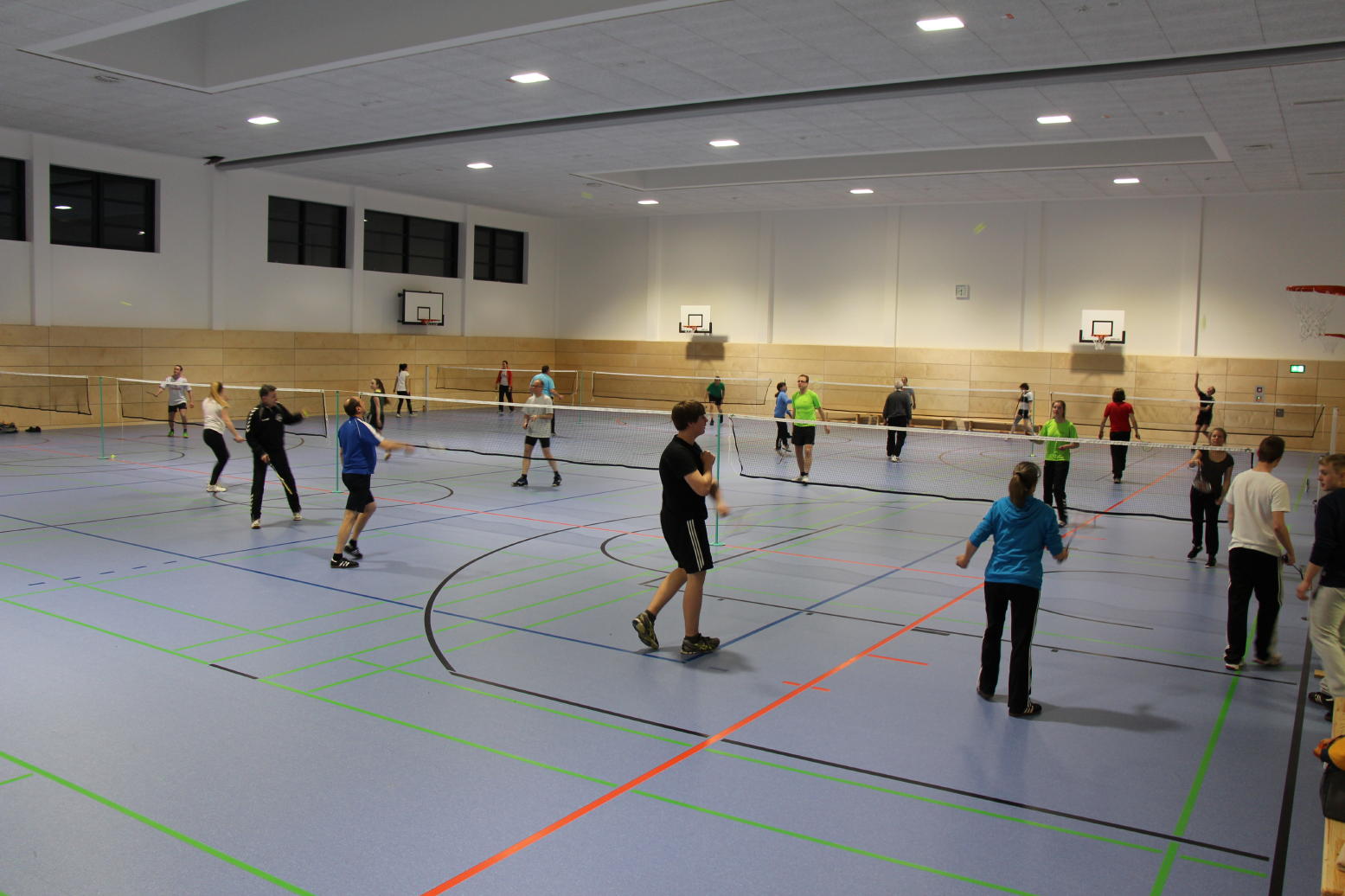 Bild mit 12 Badmintonfeldern